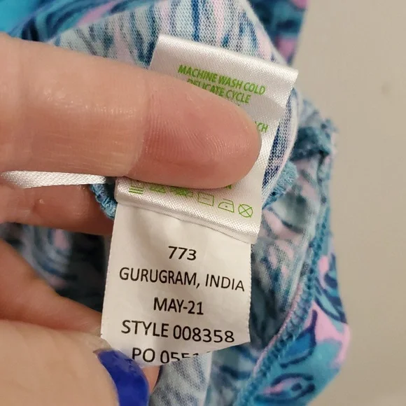 Lilly Pulitzer Collins Tank Dress Size Medium Knee Length Blue Pink - Picture 9 of 14